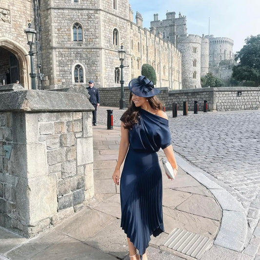 RENT | BUY Kevan Jon Mila Pleat Navy Dress