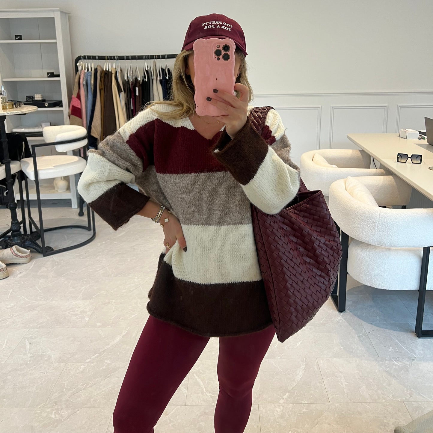 Romy Colour Block Stripe Knit Jumper