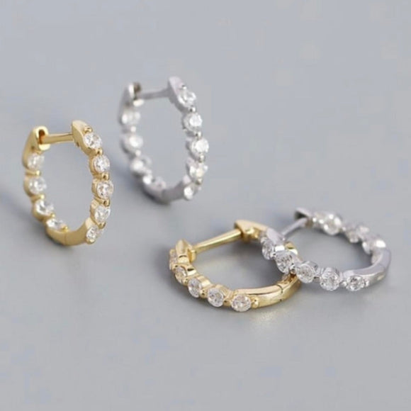 Inside Out Diamante Huggie Earrings