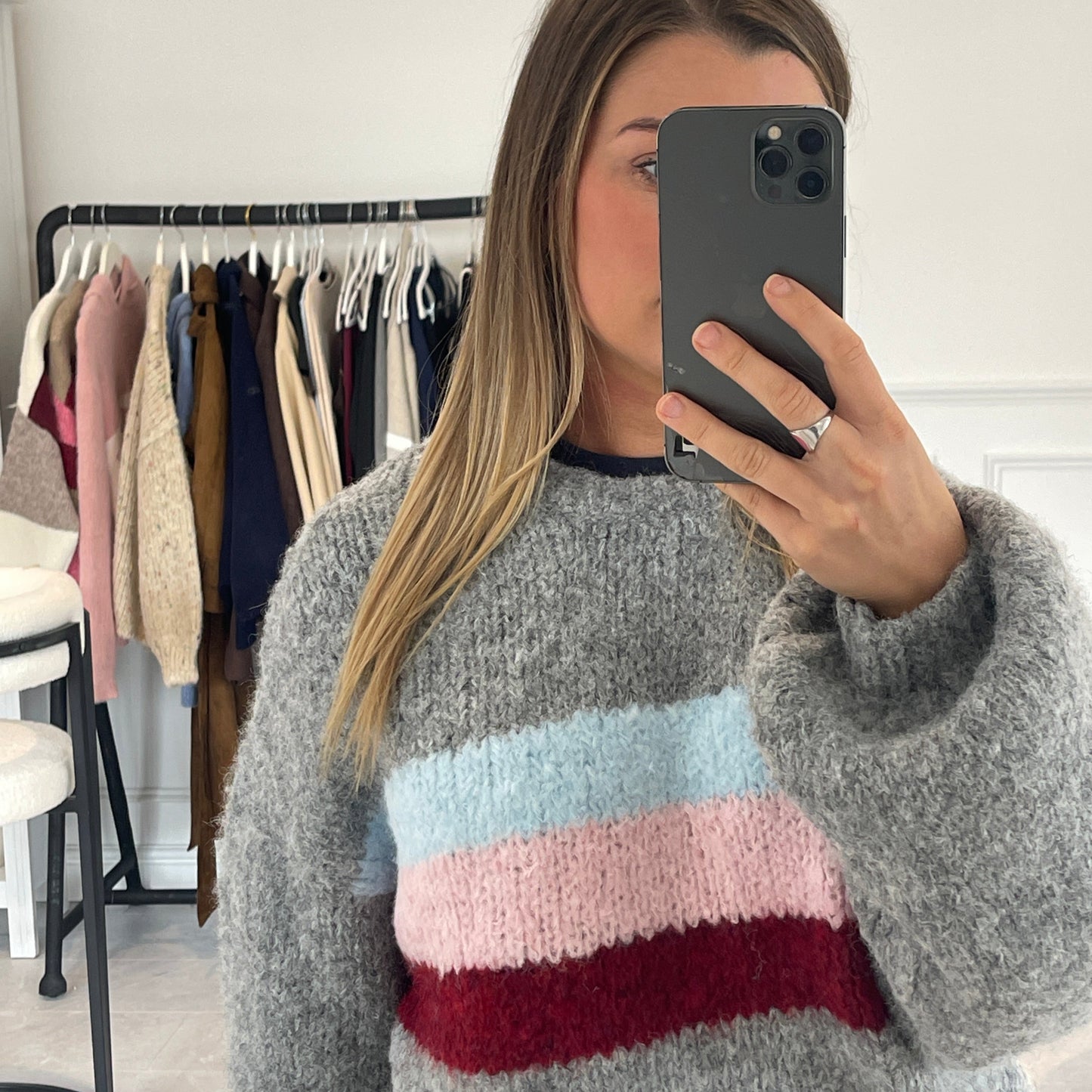 Tate Centre Stripe Soft Knit Jumper
