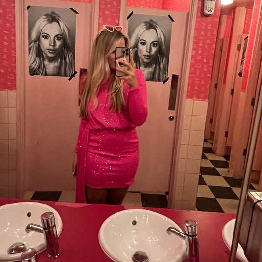 BUY £150 Nadine Merabi Josie Pink Dress RRP £295