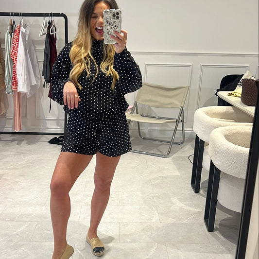 Demi Polka Dot Jacket & Shorts Set
