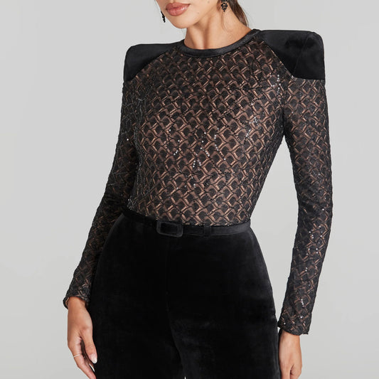 RENT £93 | BUY £325 Nadine Merabi Amanda Black Jumpsuit- RRP £325