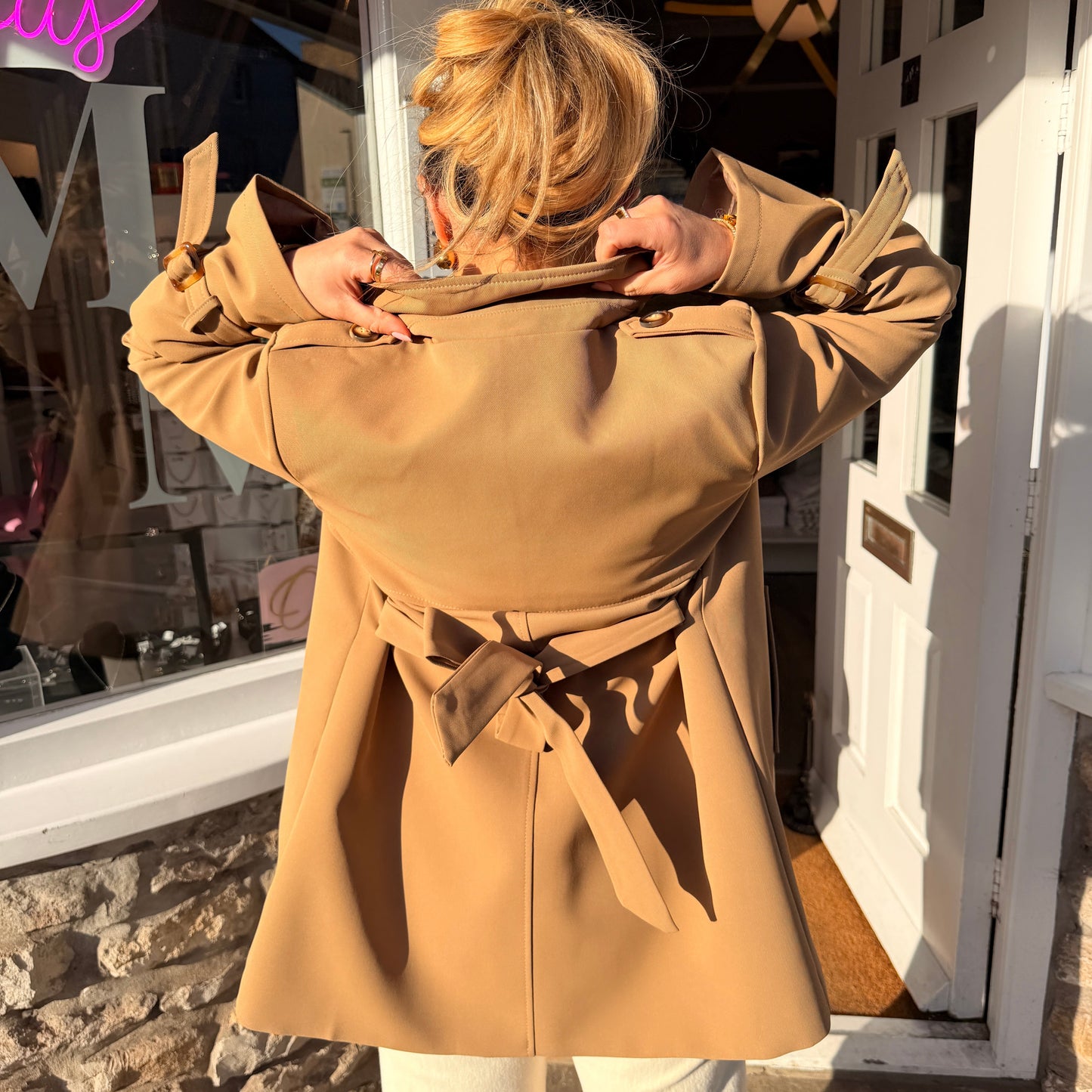 Dani Short Belted Trench Coat