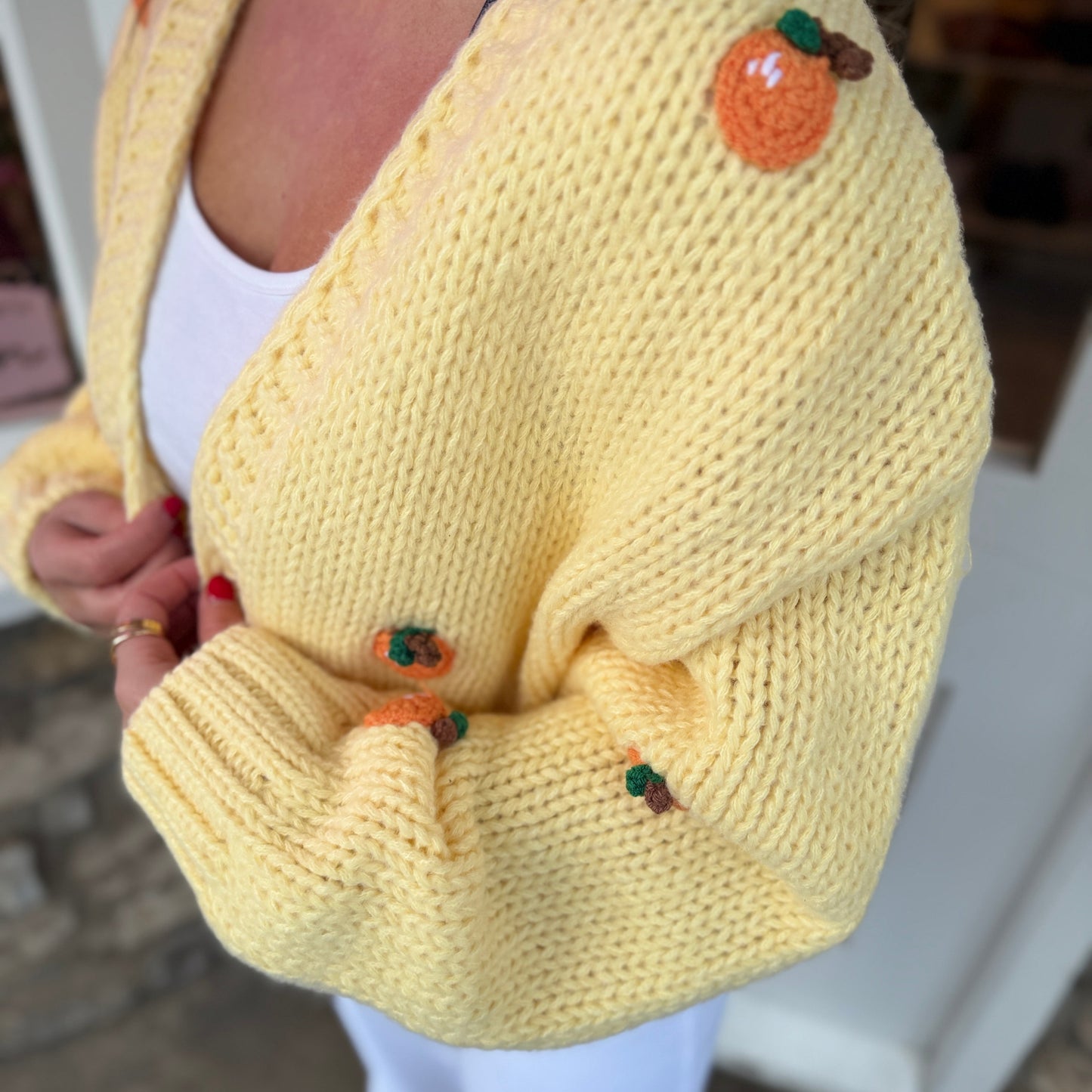 ‘Orange’ Chunky Knit Cardigan