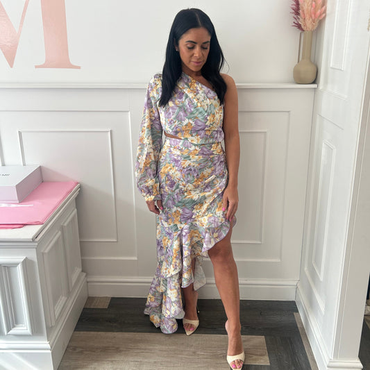 RENT MM Secrets Lilac Cut Out Long Frill Dress