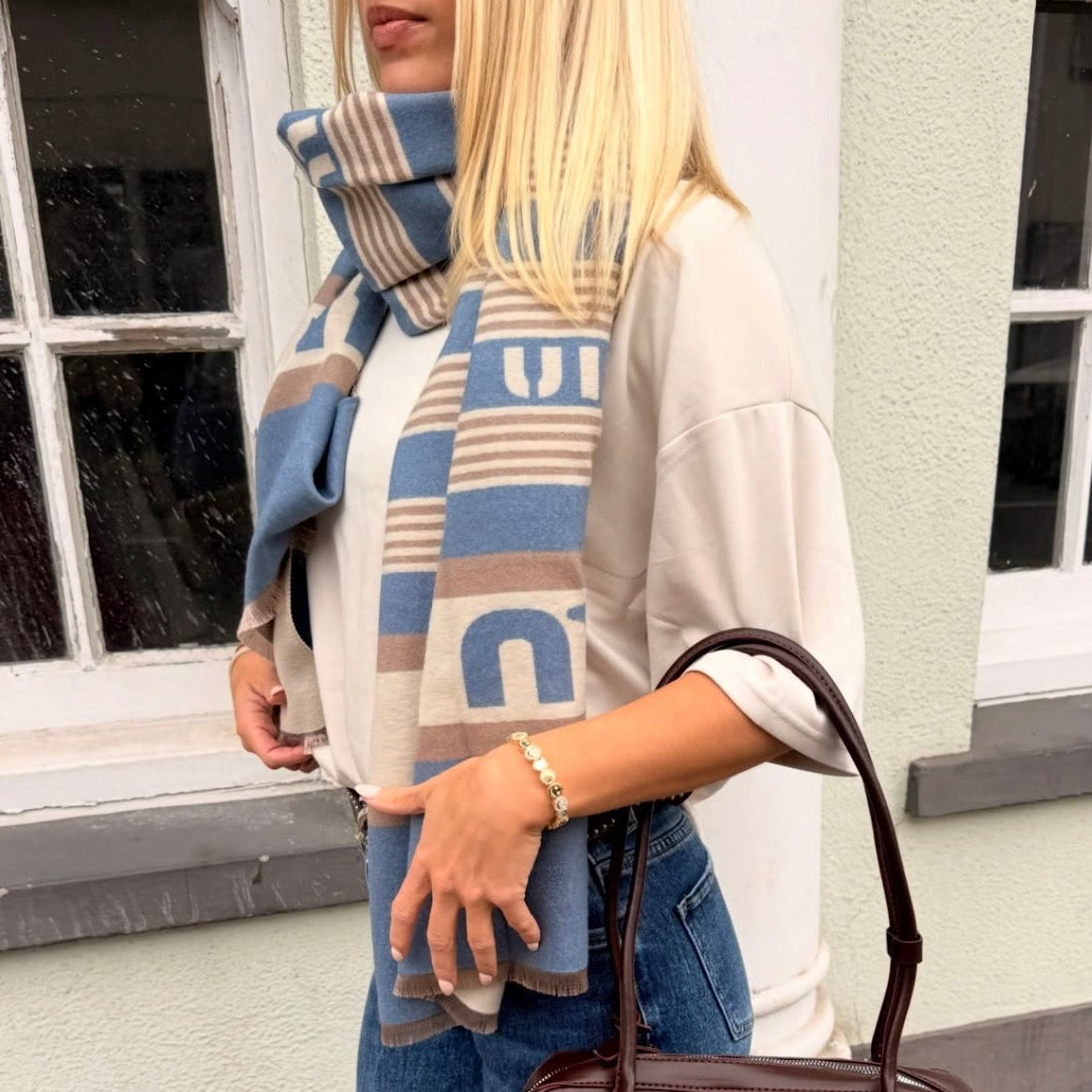 Molly M Print Wool Blend Scarf