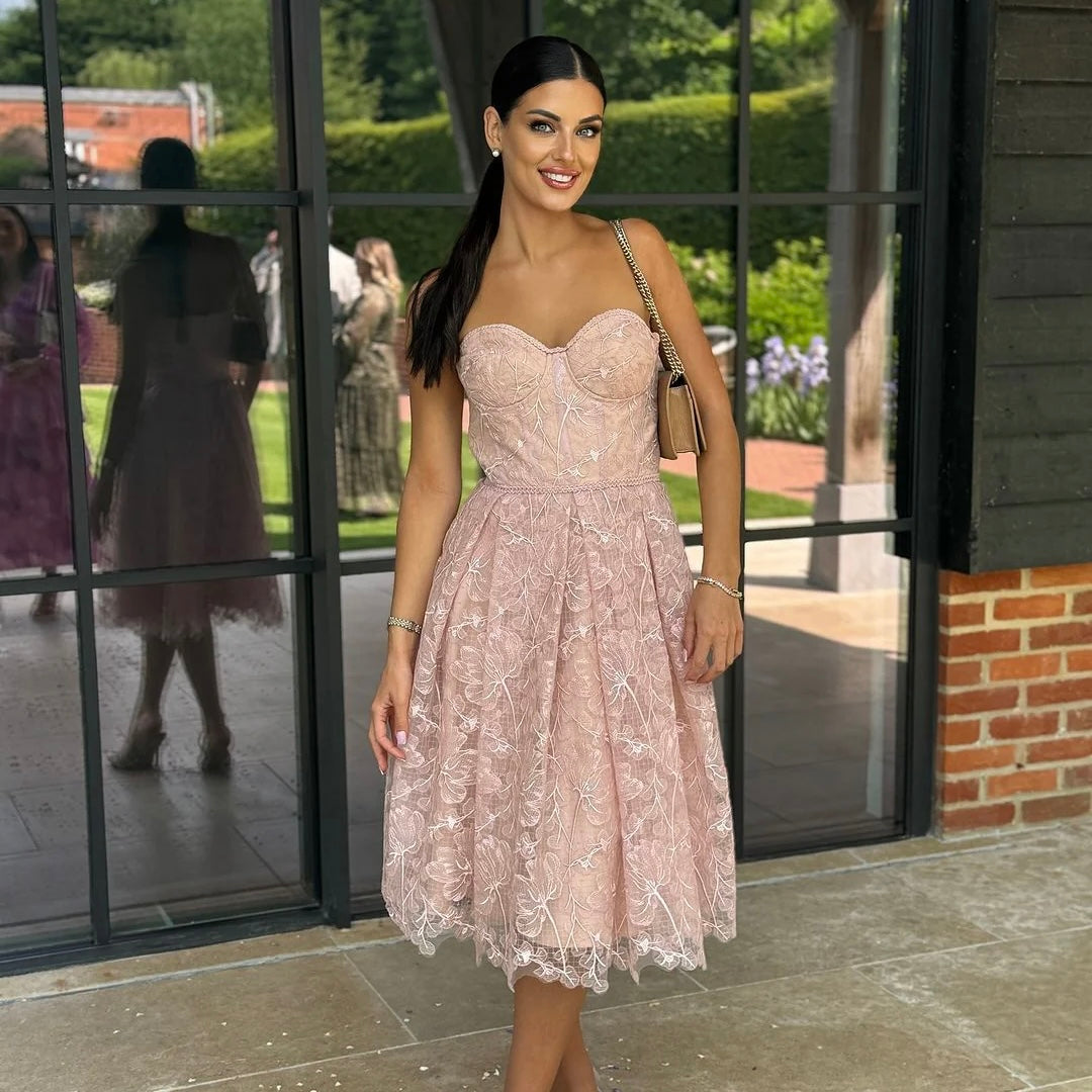 nadine merabi pink lace dress Nadine Merabi Sophie Pink Dress in Pink