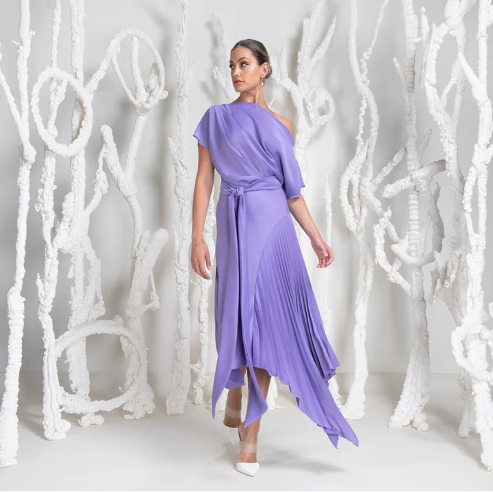 RENT | BUY Kevan Jon Mila Pleat Lilac Dress