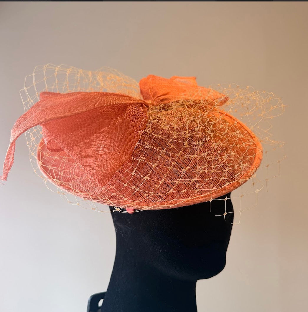 RENT | Orange Azalea Fascinator