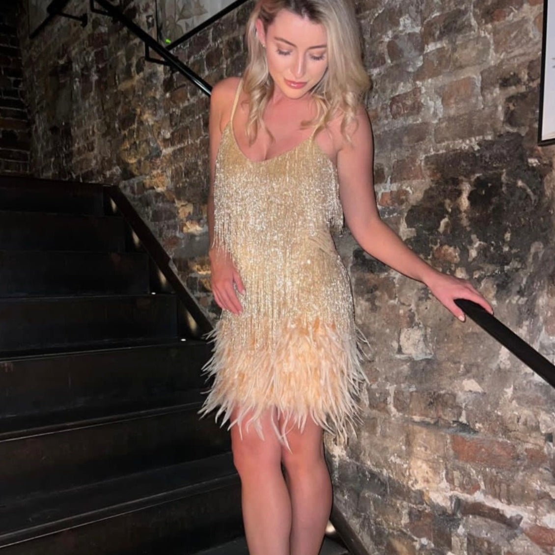 BUY 250 Nadine Merabi Lottie Dress in Champagne- RRP 495 Minnie May Closet BUY 250 Nadine Merabi Lottie Dress in Champagne- RRP 495 Minnie May Closet