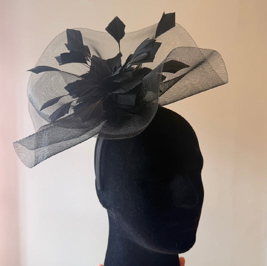RENT | Black Cassia Fascinator