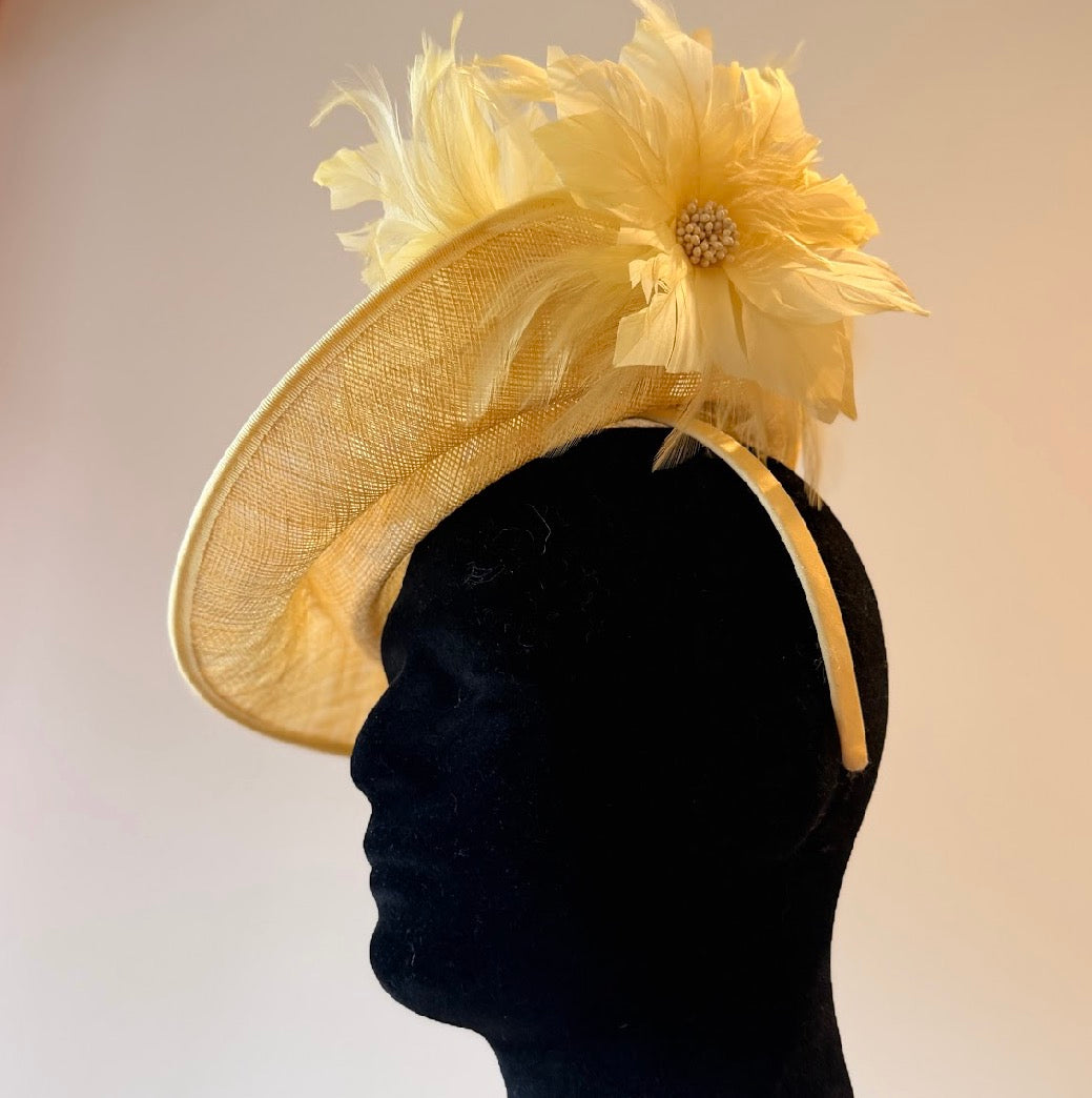 RENT | Yellow Mari Fascinator