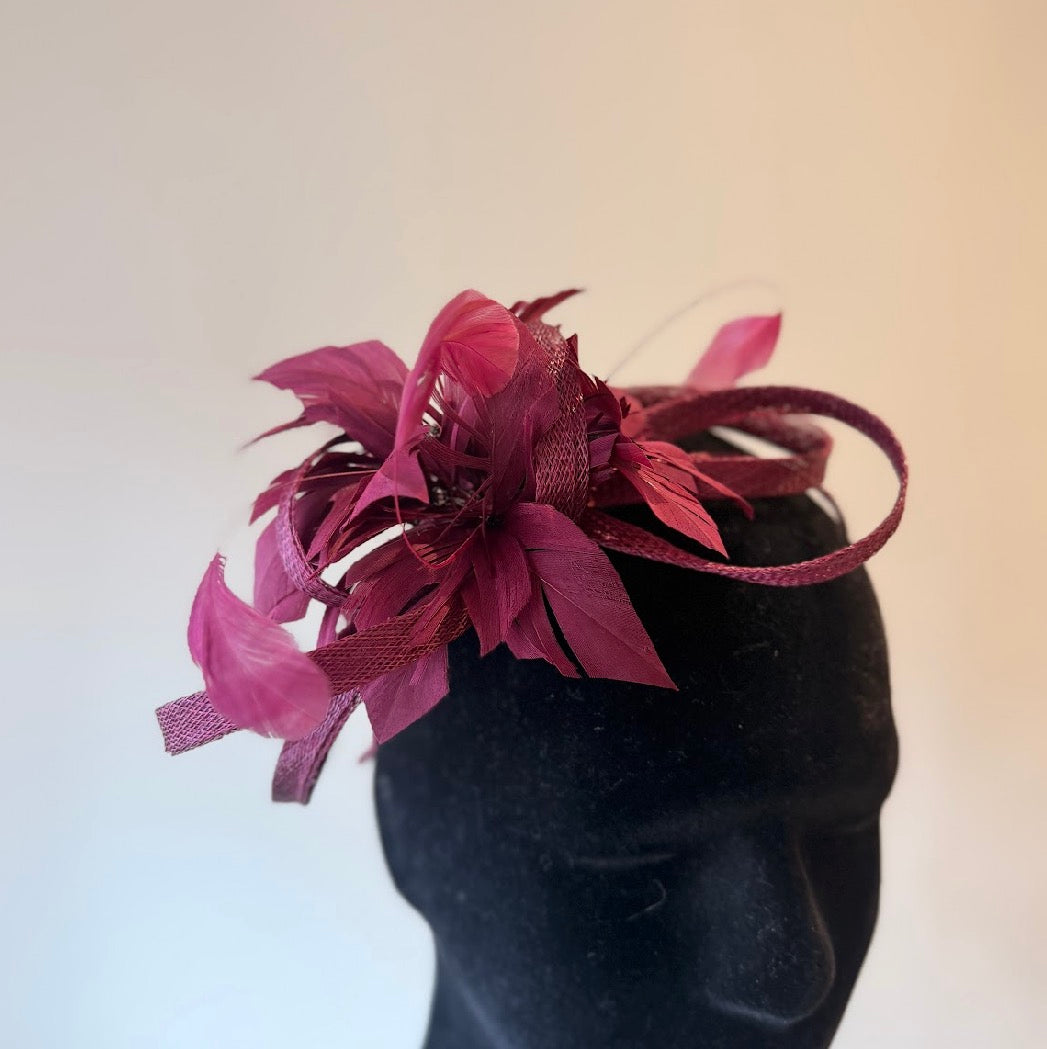 RENT | Maroon Macey Fascinator