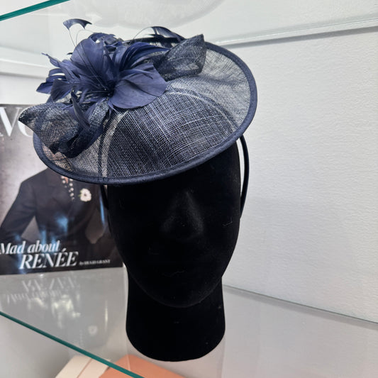 RENT | Dark Blue Laurena Fascinator
