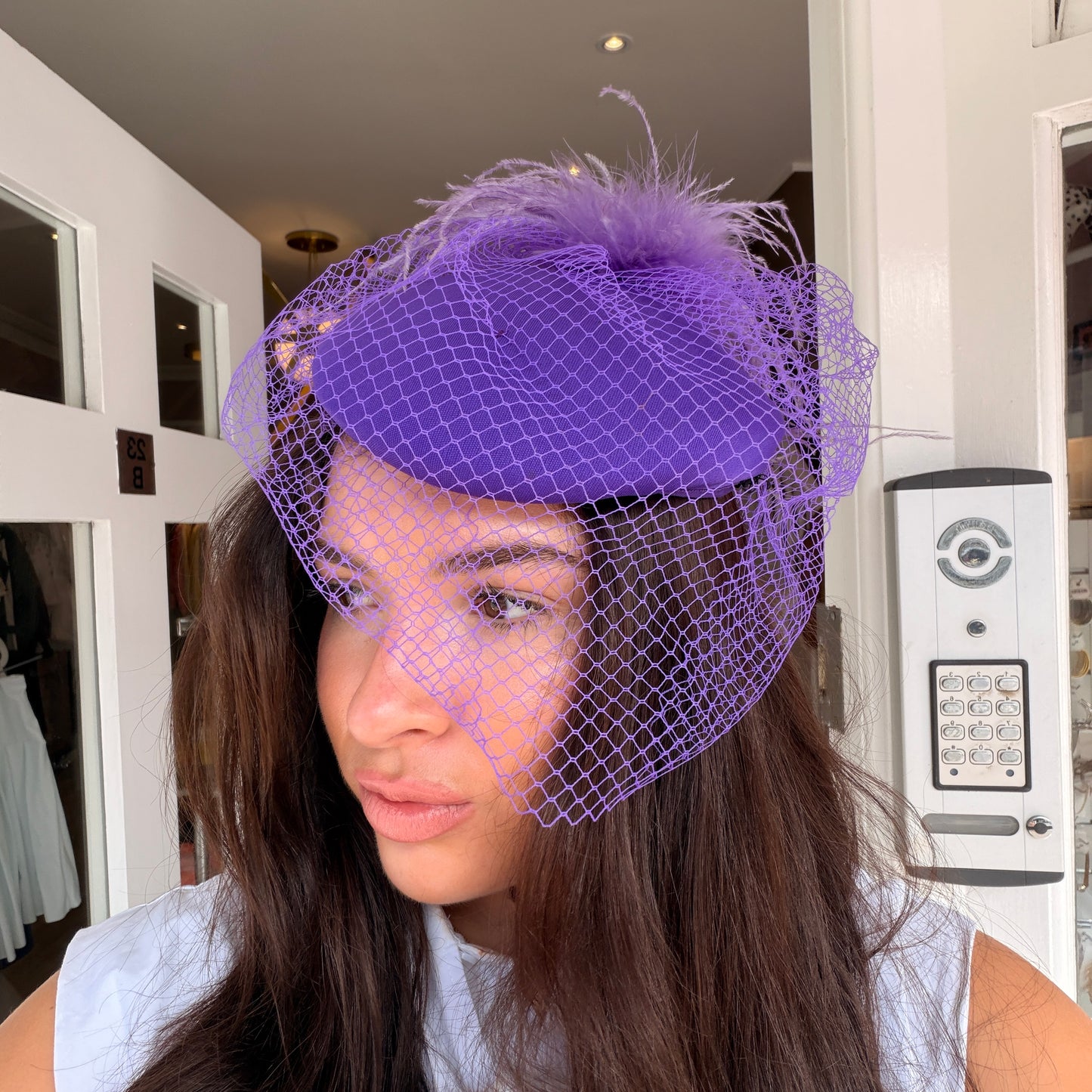 RENT | Purple Penny Fascinator