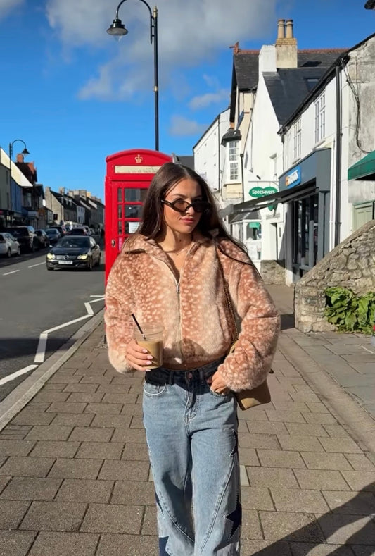 Fawn Faux Fur Jacket