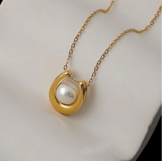 Pearl Round Bead Minimalist Necklace