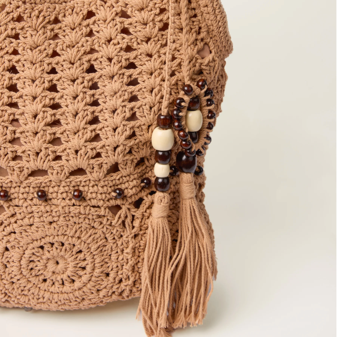 Crochet & Beaded Tassel Bag
