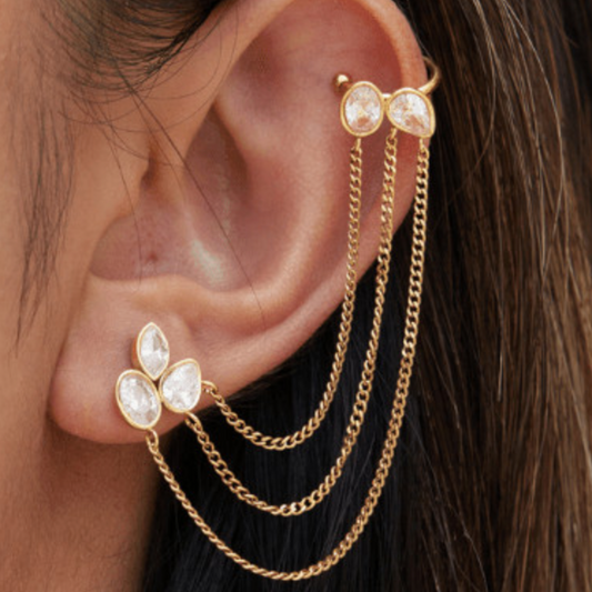 Ffion Tassel Cubic Zirconia Single Earring