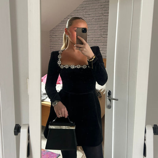 SAMPLE SALE Nadine Merabi Kimberly Black Dress - Size S/M