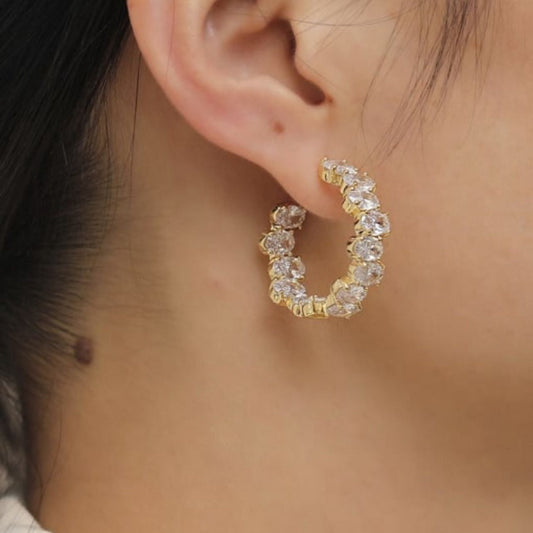 Carrie Cluster Cubic Zirconia Earrings