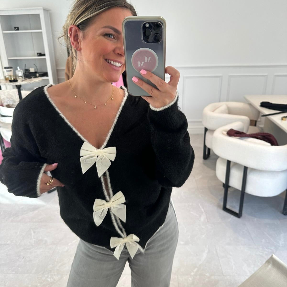 Cara Bow Back Jumper