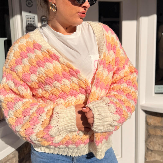 Malory Striped Chunky Knit Cardigan