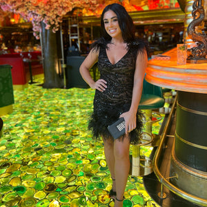 RENT Nadine Merabi Gina Black Dress- RRP £365