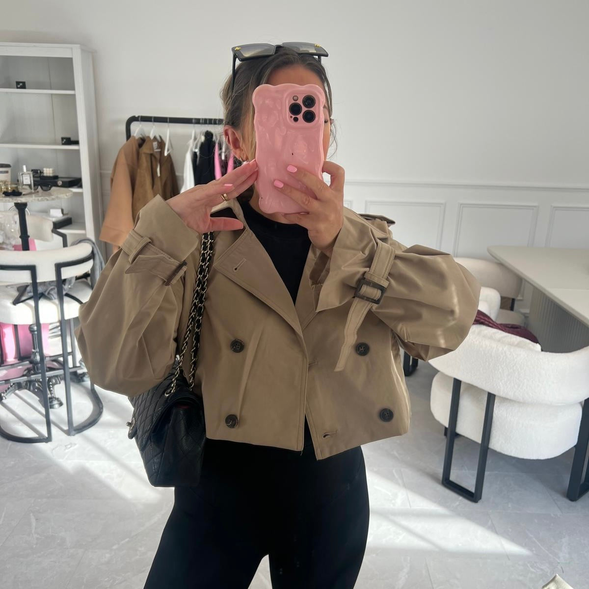 Cora Cropped Trench Coat