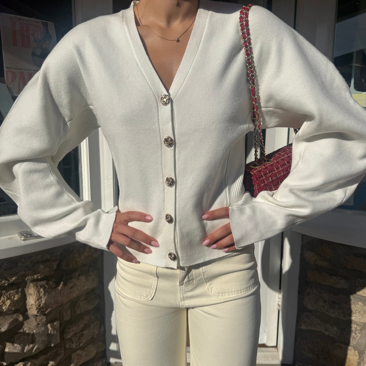 Alexa Balloon Sleeve Cardigan