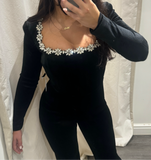 RENT £95  | BUY £315 Nadine Merabi Kimberly Black Jumpsuit - RRP £395