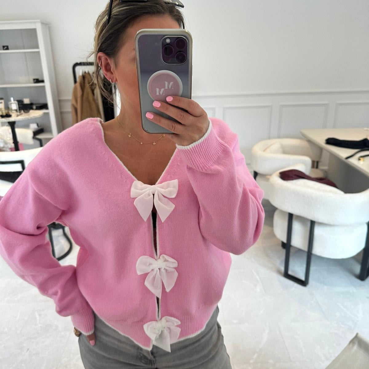 Cara Bow Back Jumper