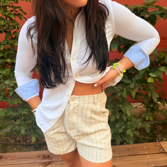 Ada Striped Linen Shorts