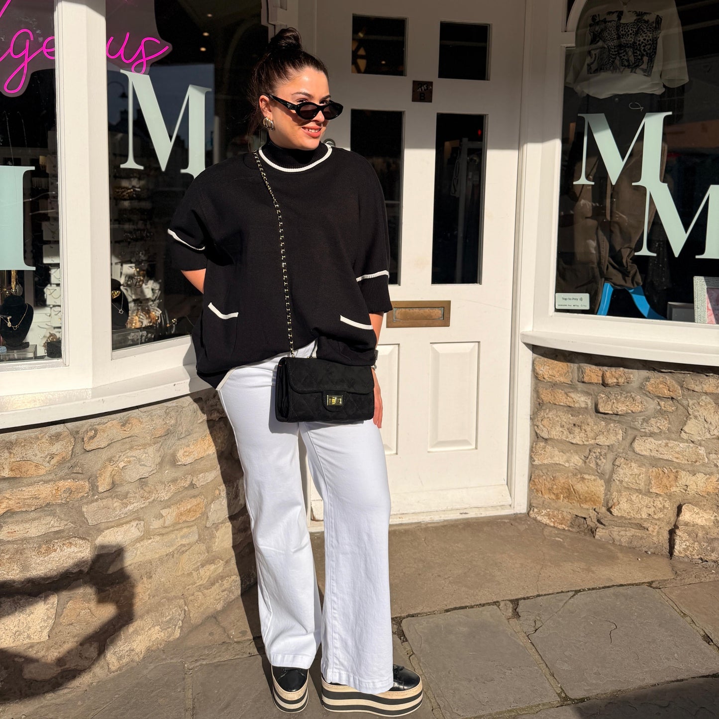 Fran Contrast Hem Relaxed Jumper