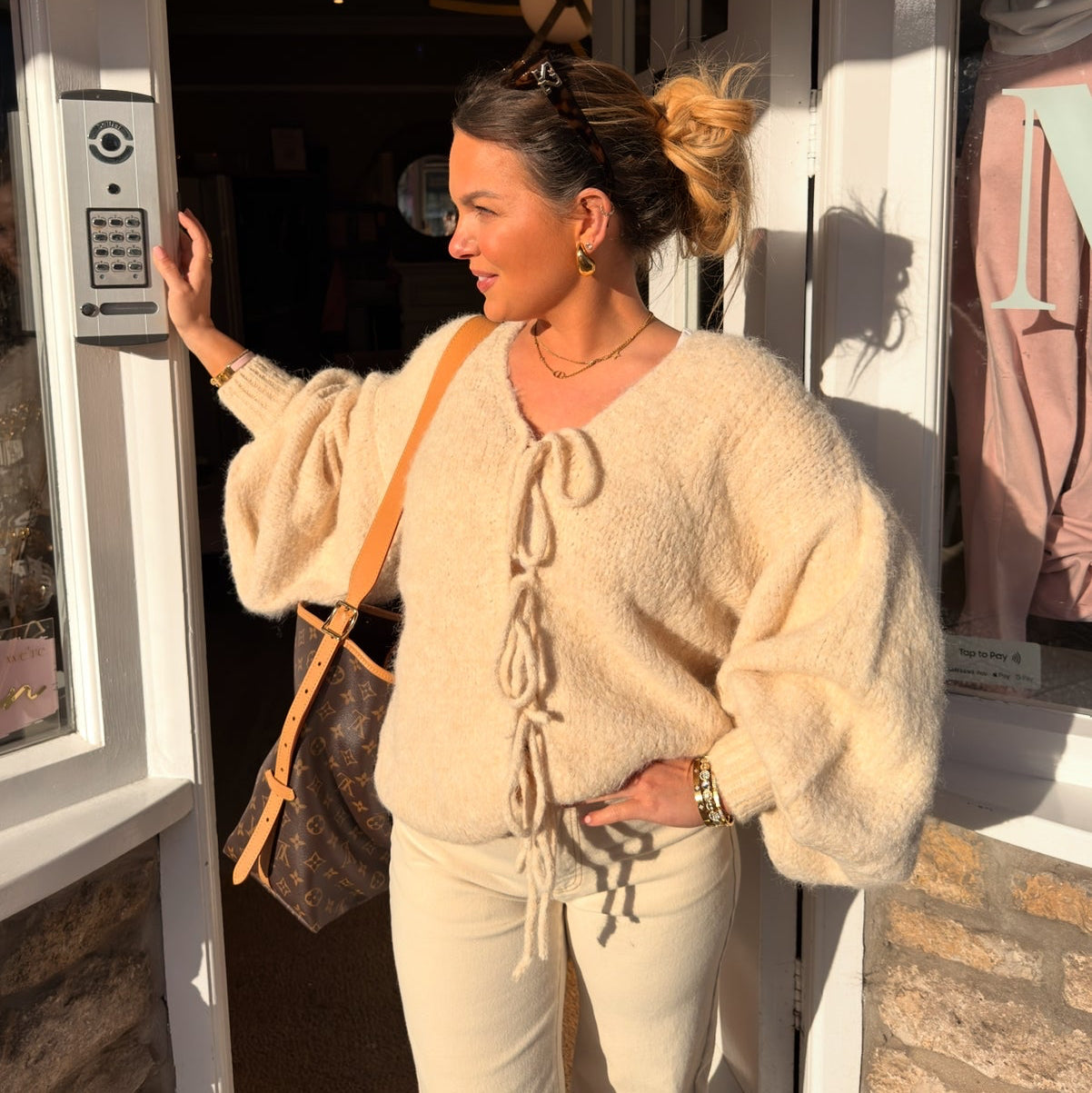 Reece Bow Front Knit Cardigan