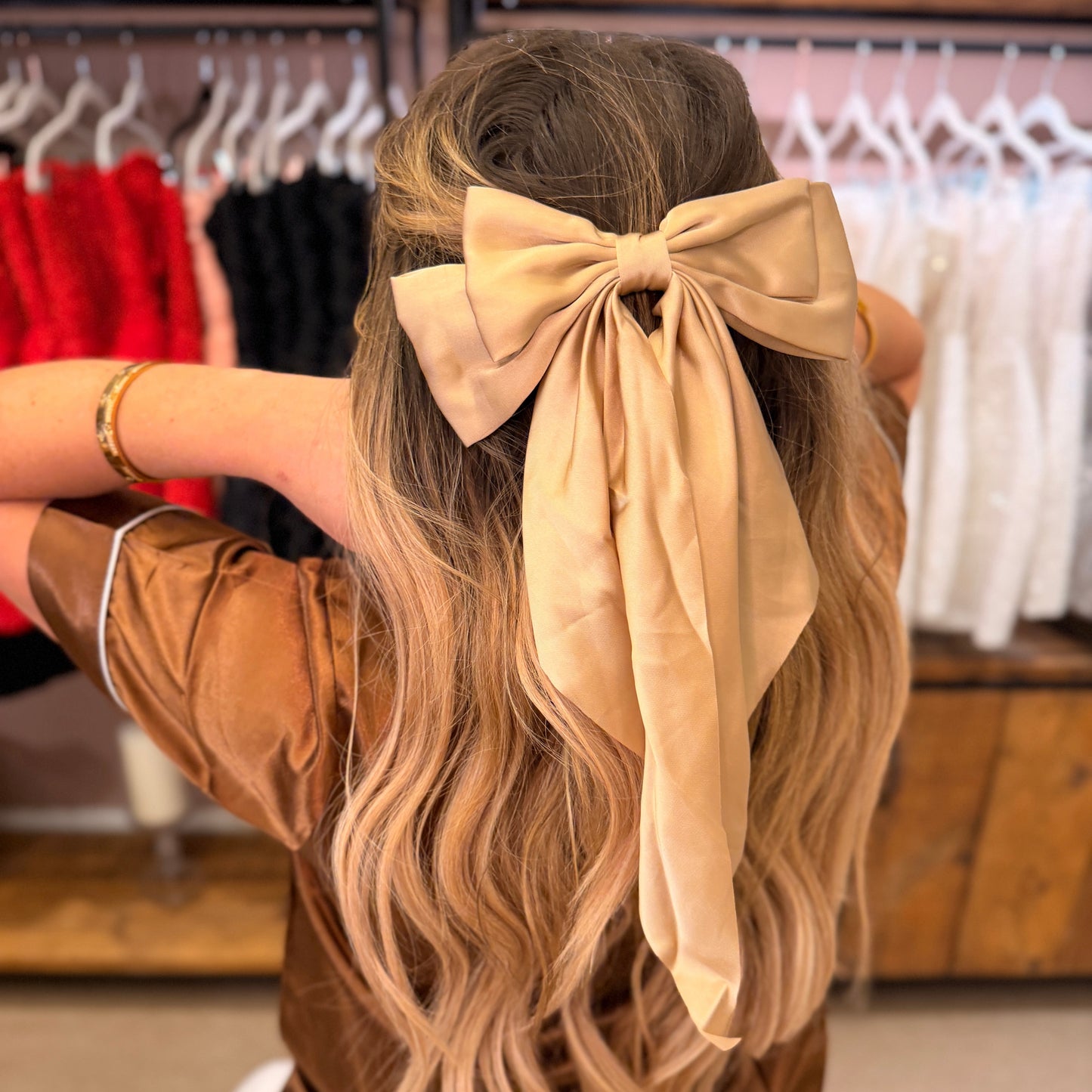 Oversized Satin Bow Hair Clip