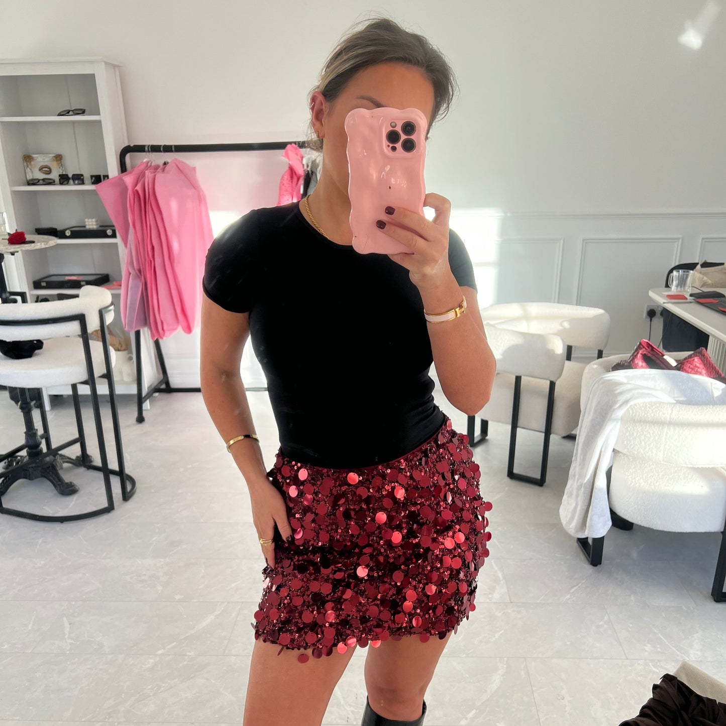 Bella Sequin Mini Disco Skirt