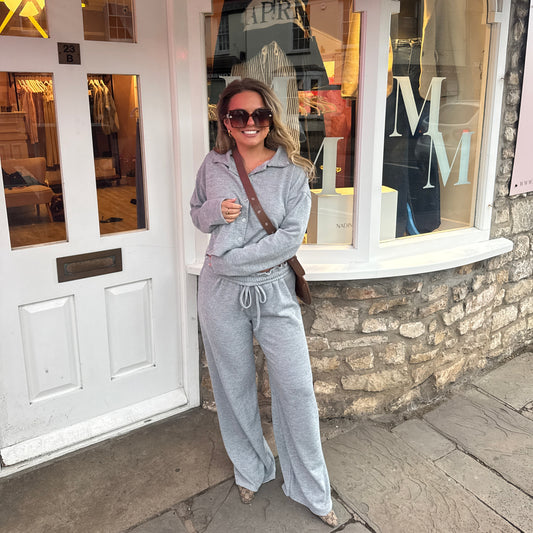 Katie Cropped Shirt & Wide Leg Trouser Set