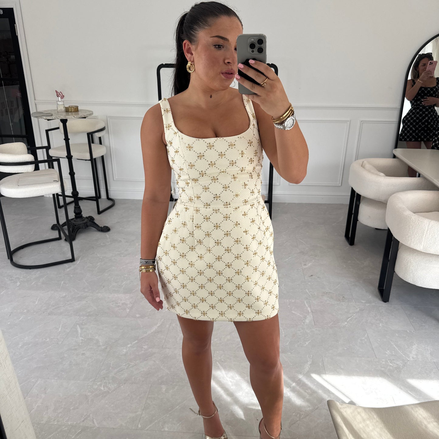 RENT | BUY Nadine Merabi Sofia Ivory Dress
