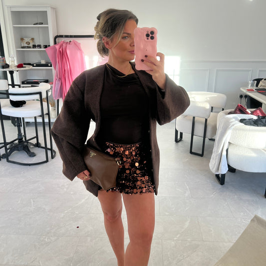 Joelle Sequin Mini Skirt