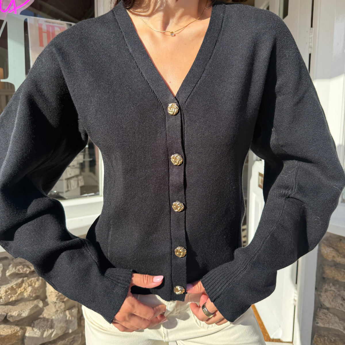 Alexa Balloon Sleeve Cardigan