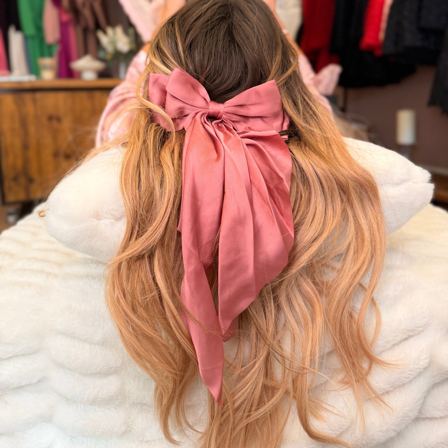 Oversized Satin Bow Hair Clip
