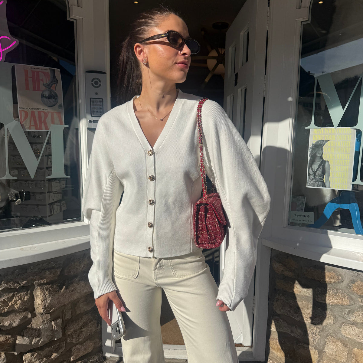 Alexa Balloon Sleeve Cardigan