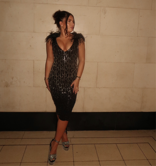 RENT £80 | BUY £260 Nadine Merabi Estella Black Dress - RRP £325