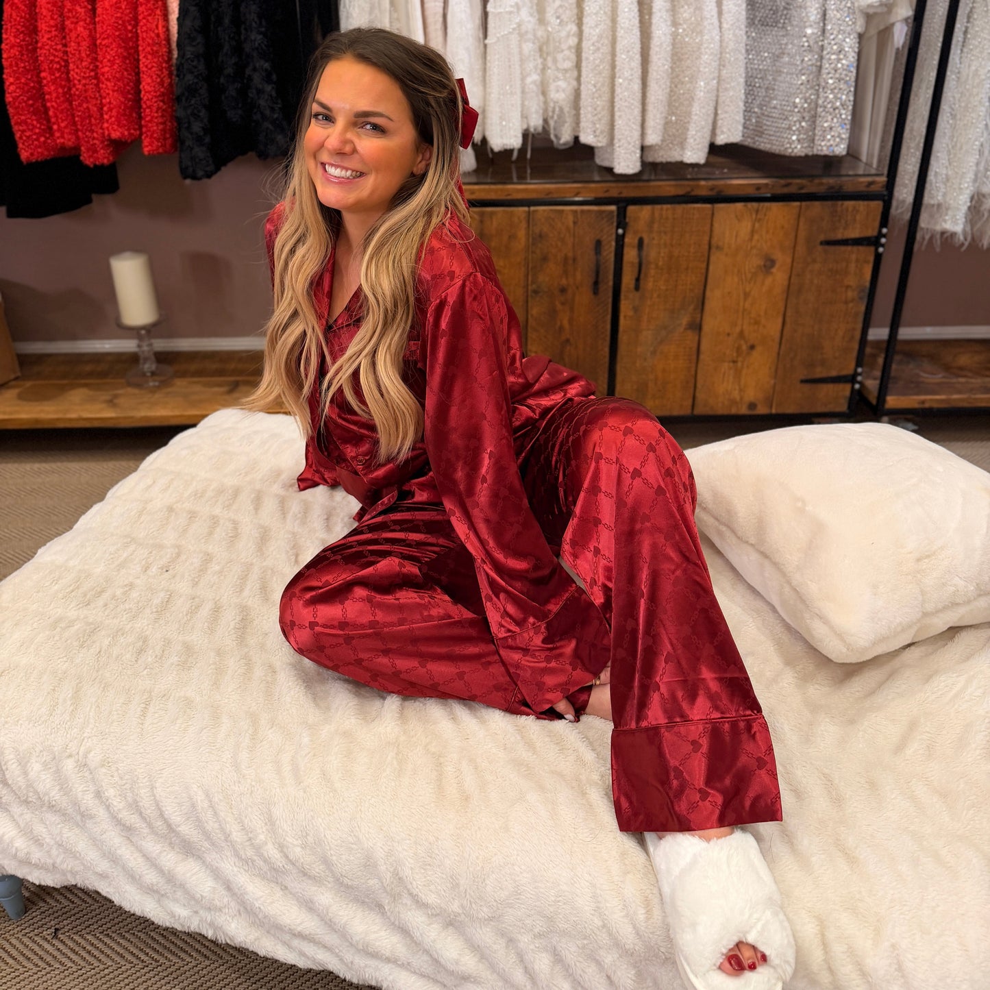 Natalie Patterned Satin Pyjamas