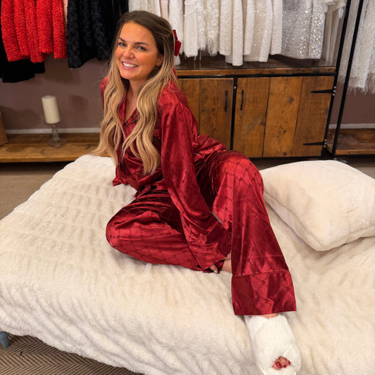 Natalie Patterned Satin Pyjamas