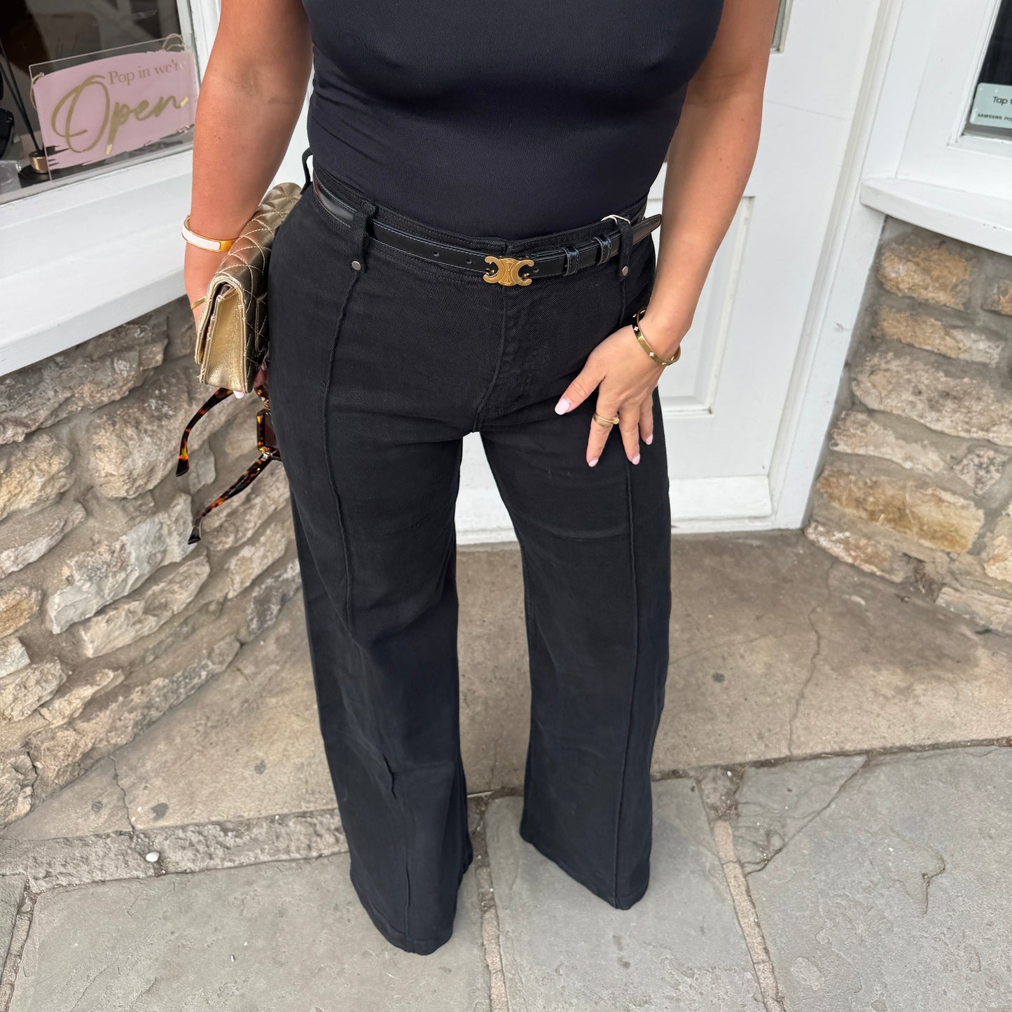 Valencia Visible Seam Wide Leg Jeans