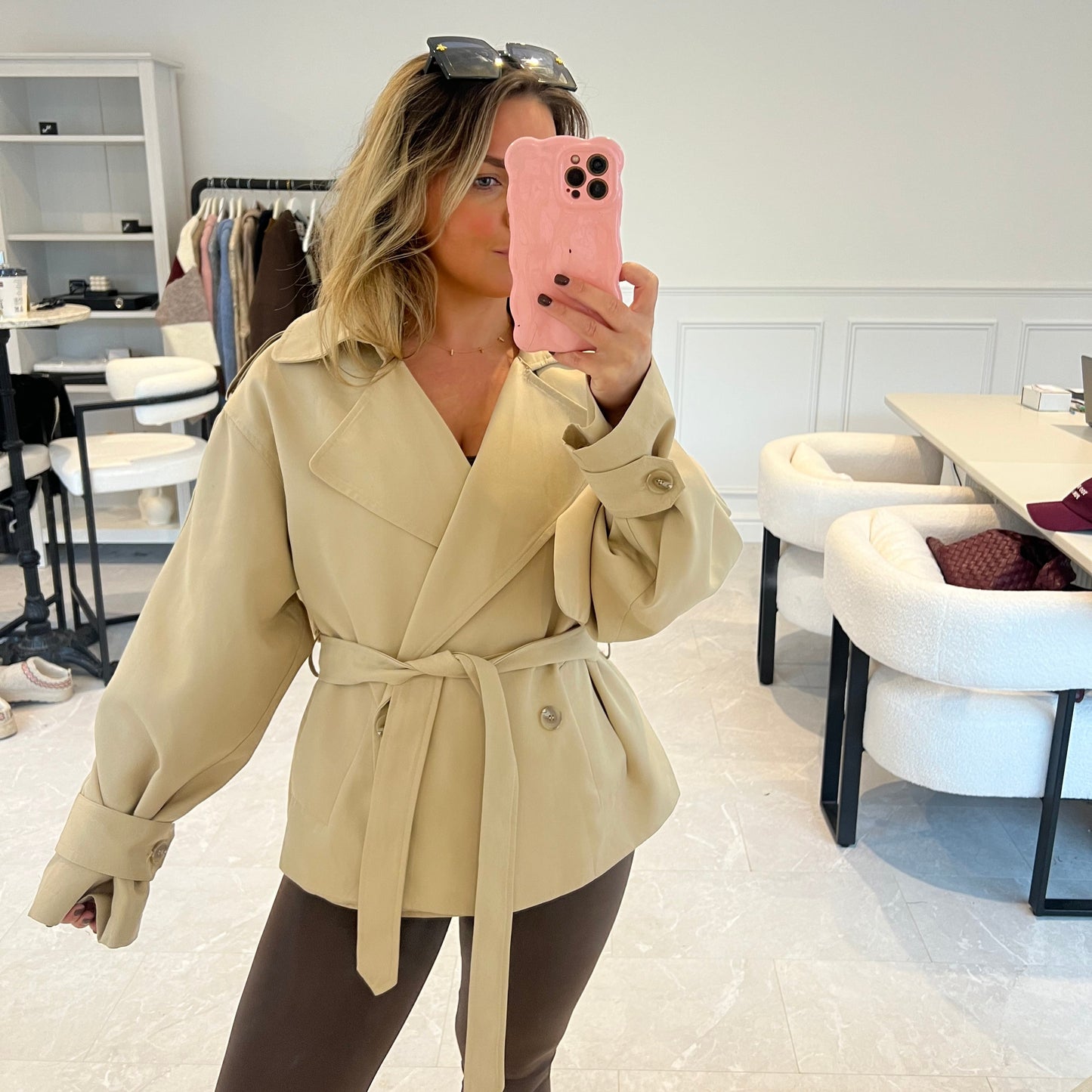 Dani Short Belted Trench Coat