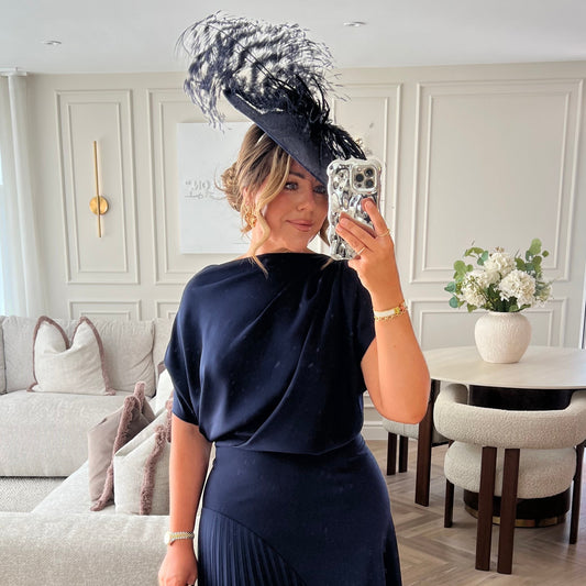 RENT  | Navy Luna Fascinator